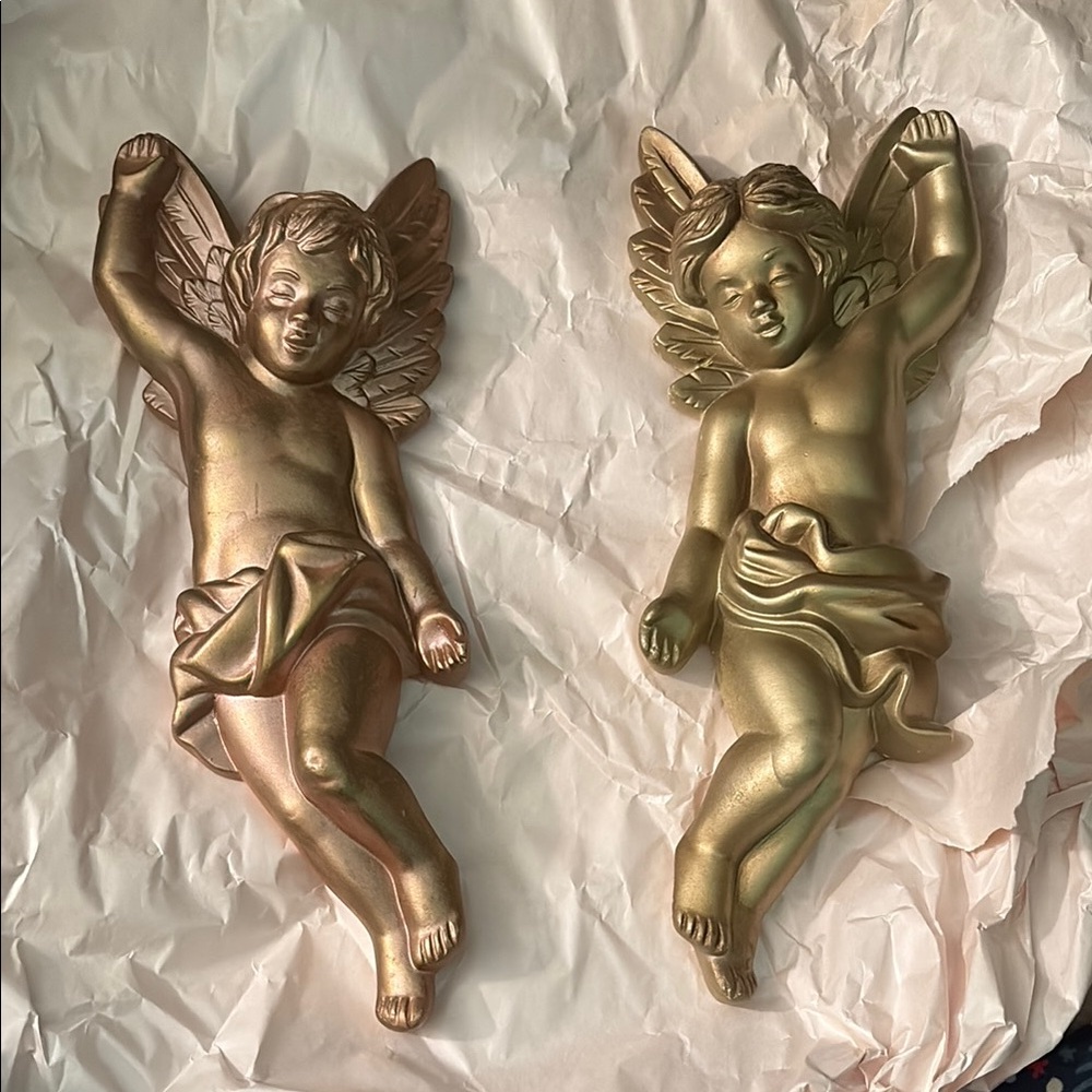 Gold Angel Wall Decor Set